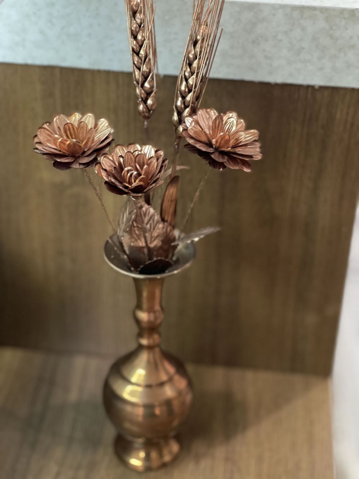 گل و گلدان مسی